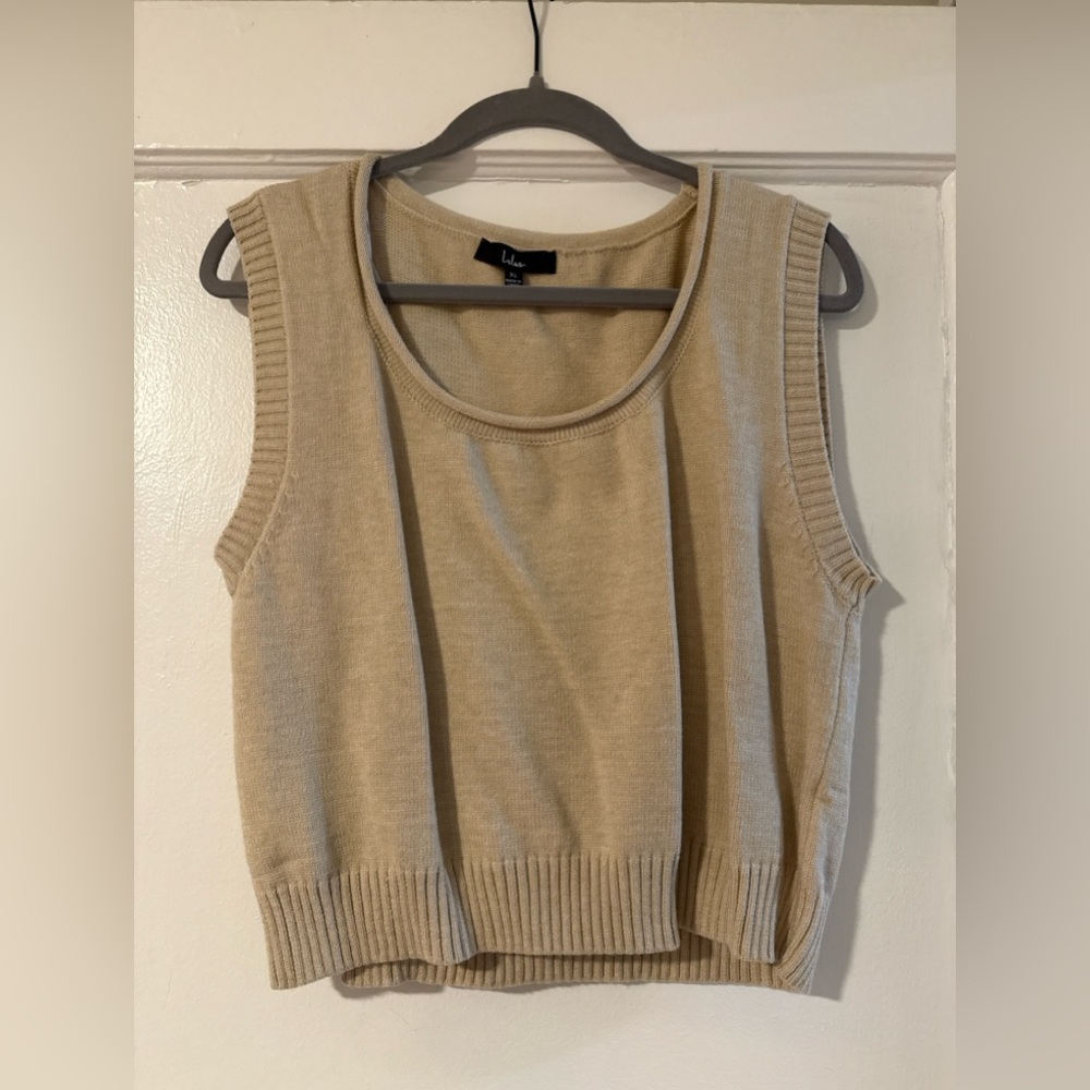 Lulu's Beige Knit Tank Top